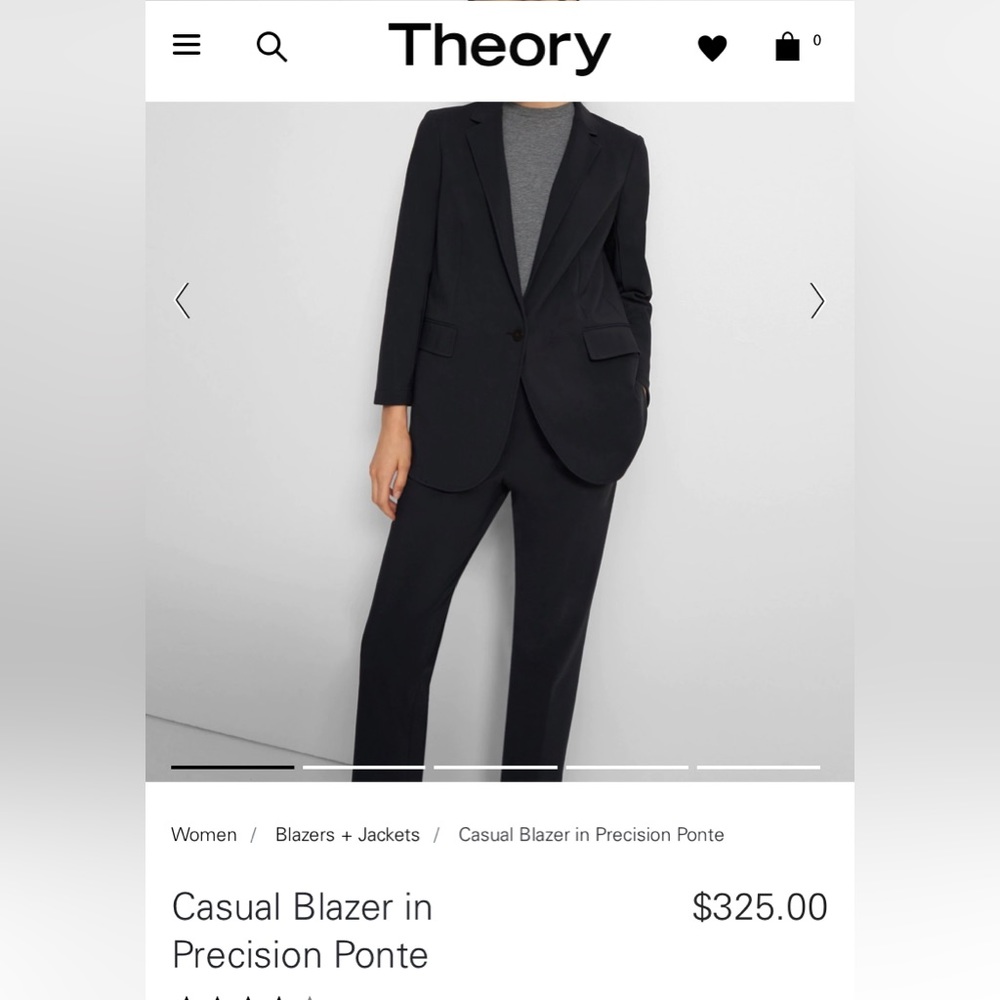 Theory Casual Blazer in Precision Ponte